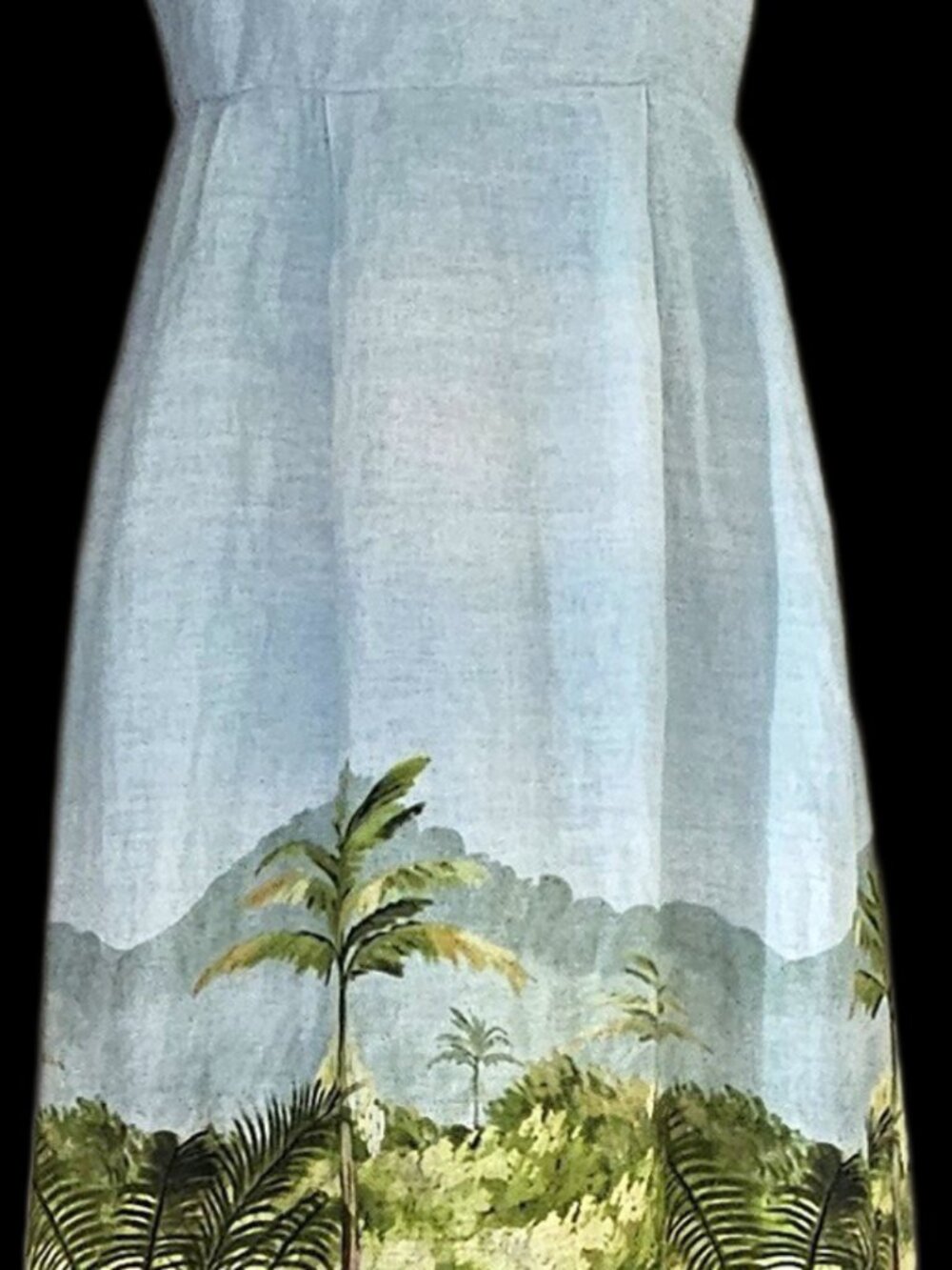 Calypso St. Barth blue 100% cotton maxi dress w/pockets, lined, US6/Euro36 NEW - Picture 5 of 13